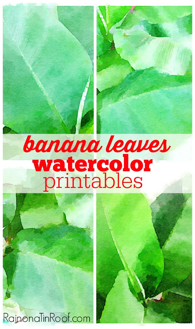 These would be GORGEOUS framed - and so much cheaper than other art! They are FREE! Instant Art: Banana Leaves Watercolor Printables via RainonaTinRoof.com