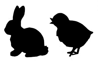 Chick and Bunny Silhouettes