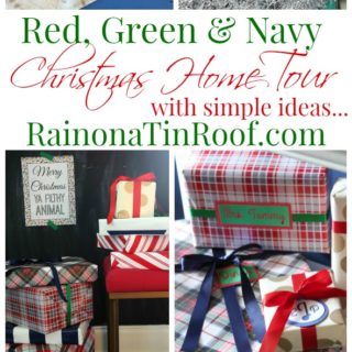 Easy and budget friendly ideas that anyone can do! Red, Green & Navy Christmas Home Tour with simple ideas... via RainonaTinRoof.com