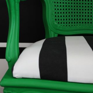 Decorating with Green: Green, Black and White Chair Makeover | French Country but bold
