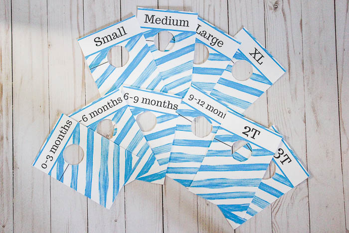 DIY Clothes Rack and Free Printable Size Dividers for Yard Sales