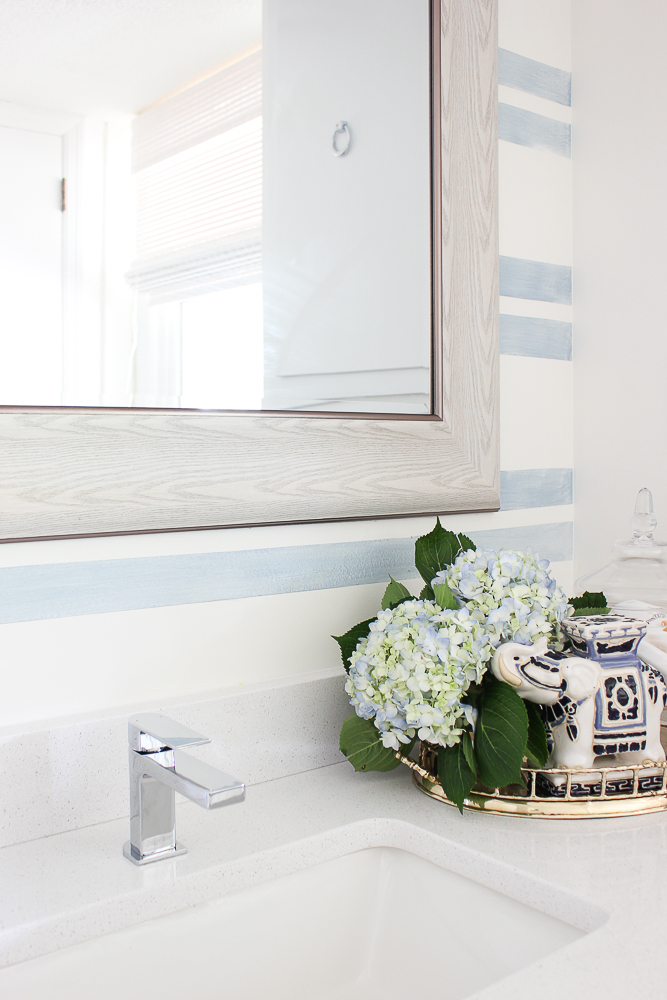 Washed Out Stripes Bathroom Accent Wall