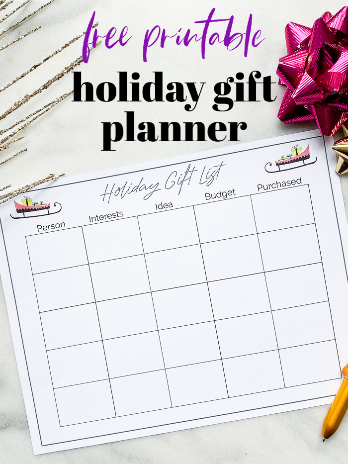 Holiday Gift Planner Free Christmas List Printable